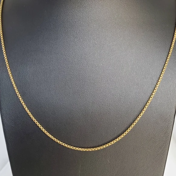 David Yurman 18k Gold 38" Adjustable Box Chain Slider Necklace - Picture 2 of 9